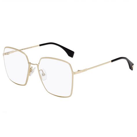 fendi ff0333|NEW Fendi FF0333 3YG Light Gold Rectangle Stainless Steel.